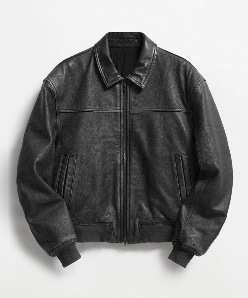Gargoyle Cowhide Leather Jacket Washed Black