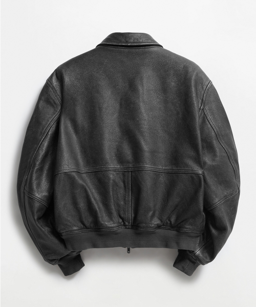Gargoyle Cowhide Leather Jacket Washed Black