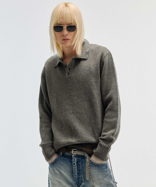 Cask Mohair Blend Collar Knit (2 COLOR)