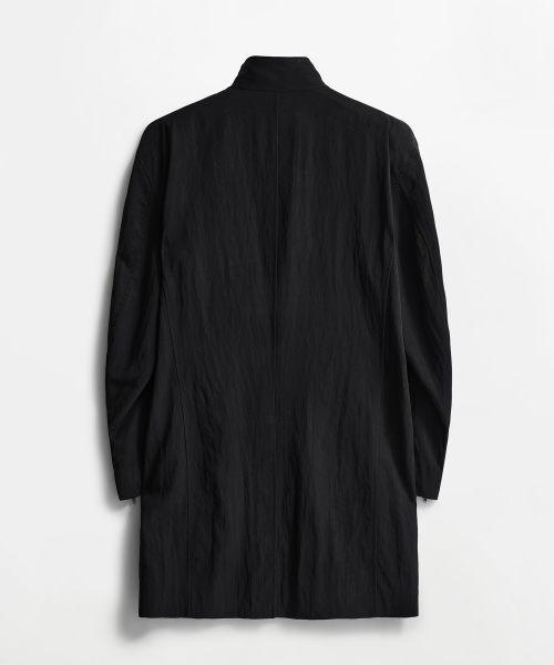 Blade Tencel High-Neck Coat Black