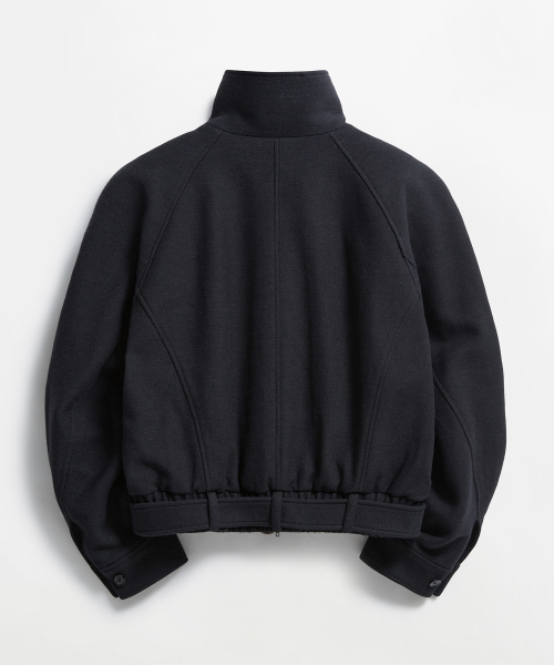 Buster Wool Cotton Blouson Jacket Basalt Black