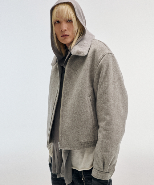 Alvek Fox Wool Blouson Jacket Dust Beige