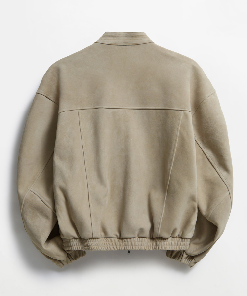 Luca Goat Suede Blouson Jacket Taupe Beige