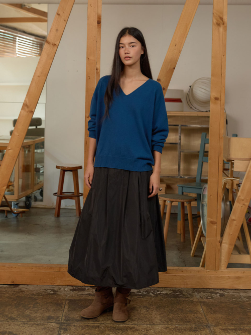 V-Neck Knit Pullover MU2678PO804M_BLUE