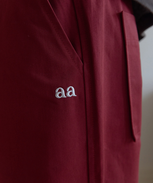 Cove cotton wide pants - Burgundy