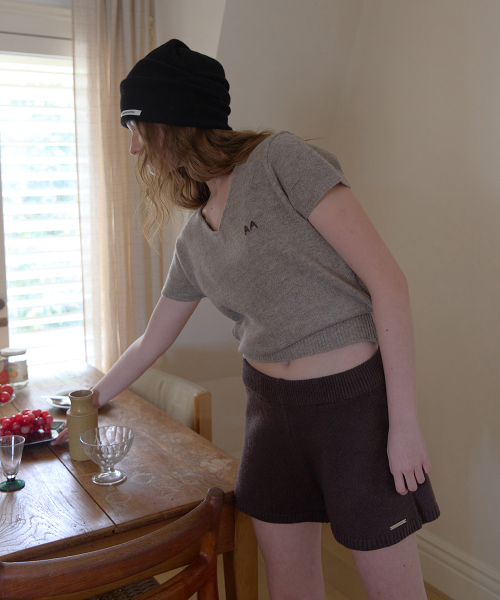 Elo wool knit shorts - Brown