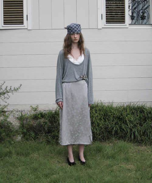 Heim floral long skirt - Gray