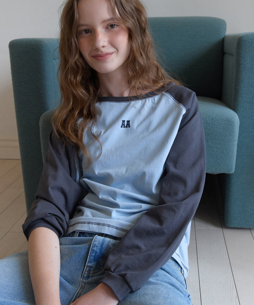 Fleur raglan tee - Skyblue