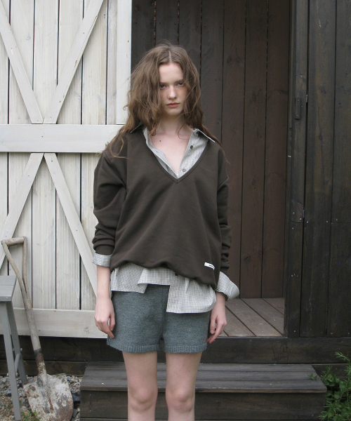 Hines deep v-neck sweatshirt - Brown