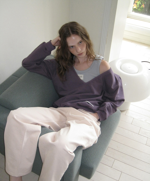 Hines deep v-neck sweatshirt - Purple