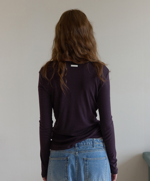 Fina tencel layered tee - Purple