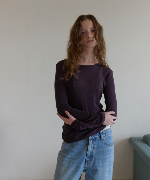Fina tencel layered tee - Purple