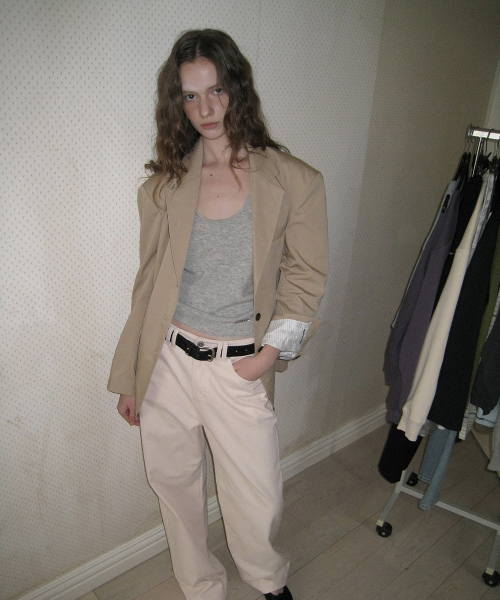 Rivlet single cotton jacket - Beige