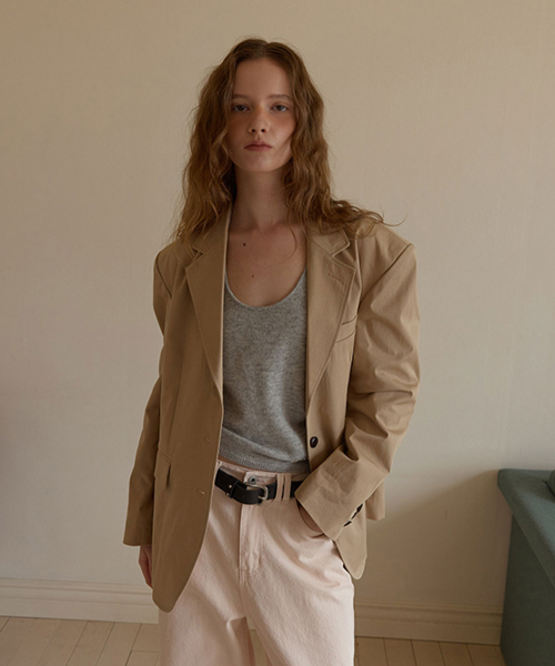 Rivlet single cotton jacket - Beige