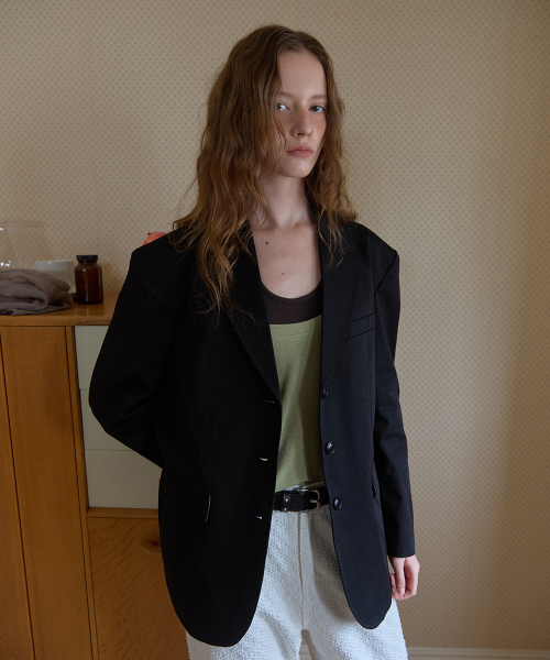 Rivlet single cotton jacket - Black