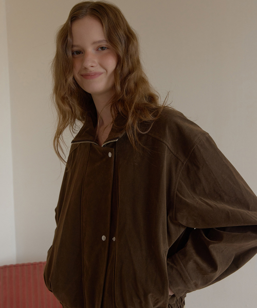 Sand suede blouson - Brown