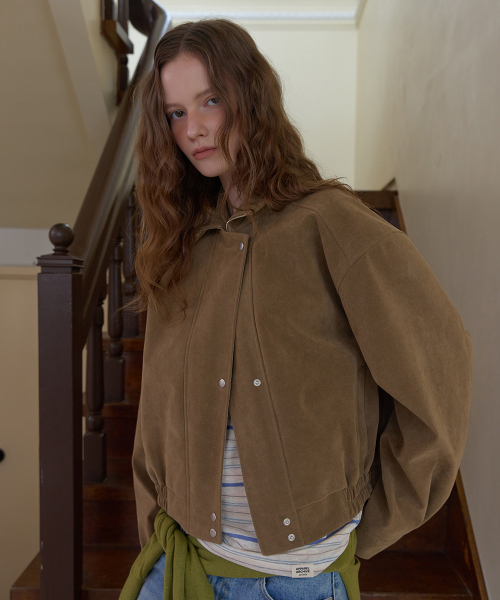 Sand suede blouson - Beige