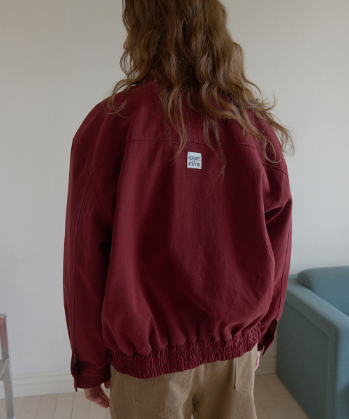 Soft cotton pocket blouson - Burgundy