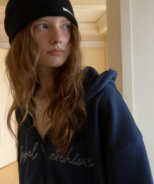 Polite hoodie zip-up - Navy