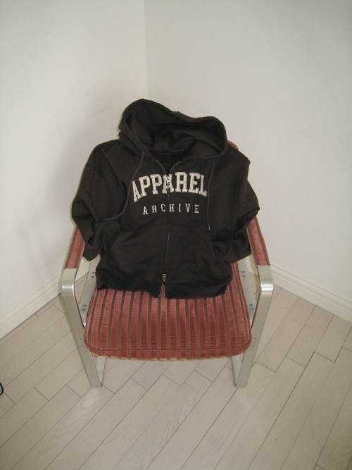 Mei patch hoodie zip-up - Brown