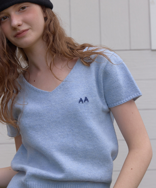 Rony half v knit - Skyblue
