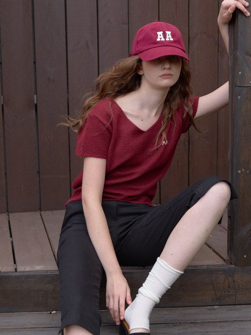 Rony half v knit - Burgundy