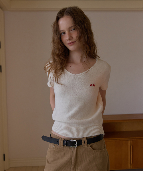 Rony half v knit - Ivory