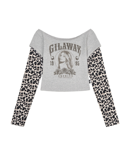RUNAWAY GIRL LEOPARD LONG SLEEVE_GREY