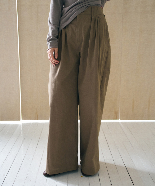 Loop Tuck Wide Pants_2COLOR