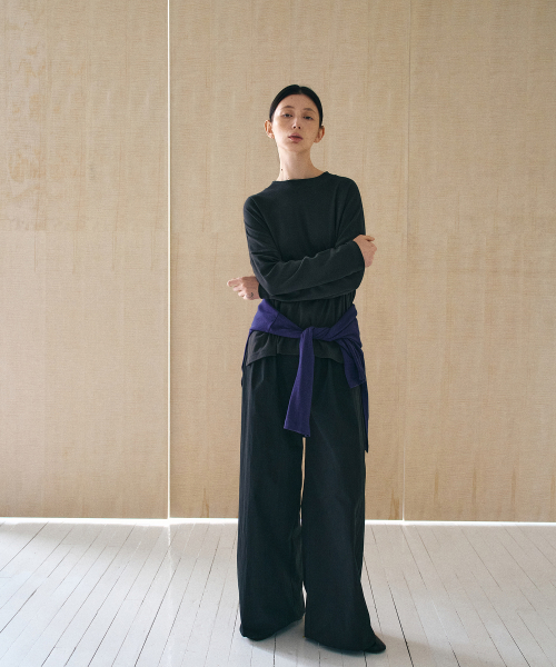 Loop Tuck Wide Pants_2COLOR