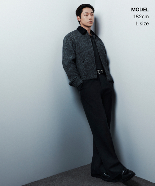 울 블렌드 홈스펀 트위드 워크 재킷
