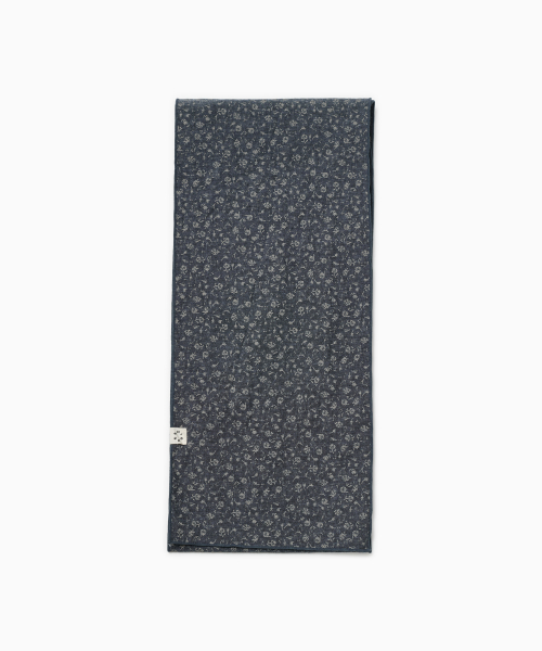 VINTAGE FLORAL COTTON SCARF, BLUE