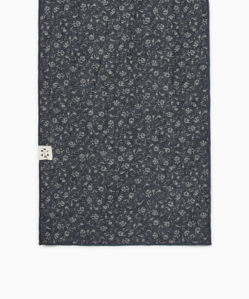 VINTAGE FLORAL COTTON SCARF, BLUE