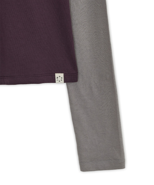 FLORAL LABEL LAYERED T-SHIRT, PURPLE