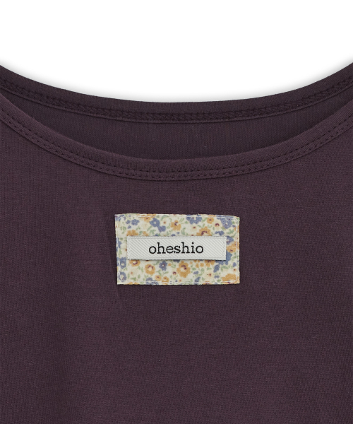 FLORAL LABEL LAYERED T-SHIRT, PURPLE