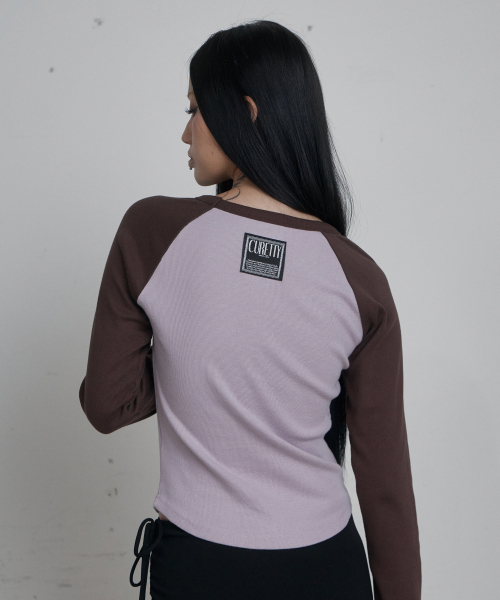 C RAGLAN LONG SLEEVE T-SHIRT_SMOKE PINK