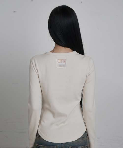 C 90S LINE BASIC LONG SLEEVE T-SHIRT_BEIGE