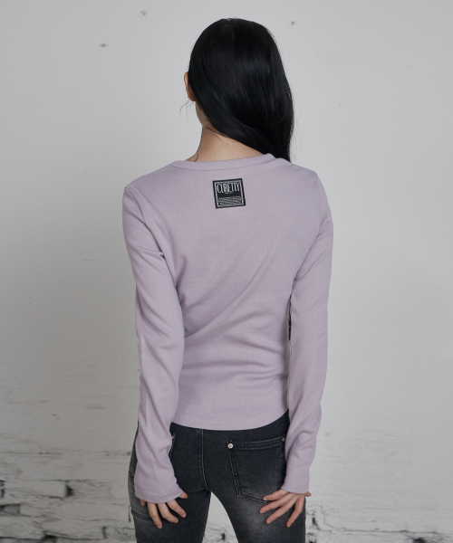 C 90S LINE BASIC LONG SLEEVE T-SHIRT_SMOKE PINK