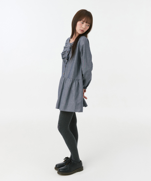 FLORAL PATTERN TIGHTS, CHARCOAL