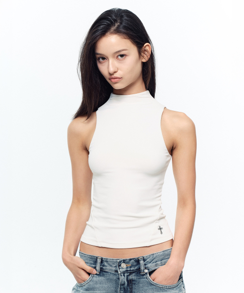 MOCK NECK SLEEVELESS (4 COLORS)
