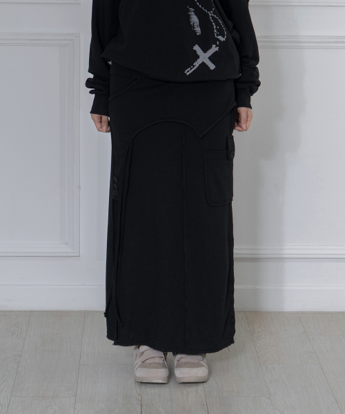 OVERLAY MAXI SKIRT (BLACK) F26ZD472
