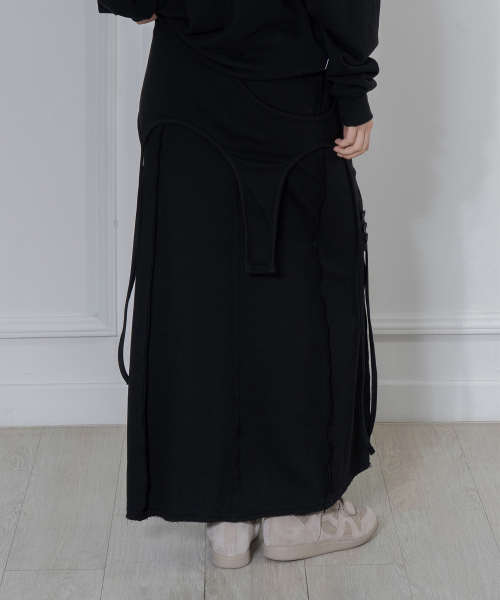 OVERLAY MAXI SKIRT (BLACK) F26ZD472