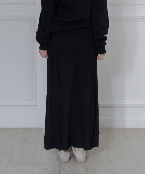 OVERLAY MAXI SKIRT (BLACK) F26ZD472