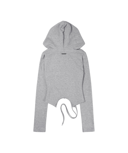 OVERLAY CROP HOODED ZIP-UP (MELANGE) F26ZA513