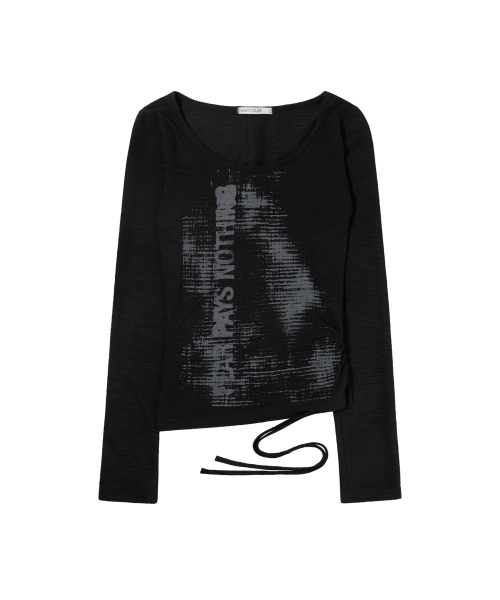 SIDE CORSET LONG SLEEVE (BLACK) F26ZB523