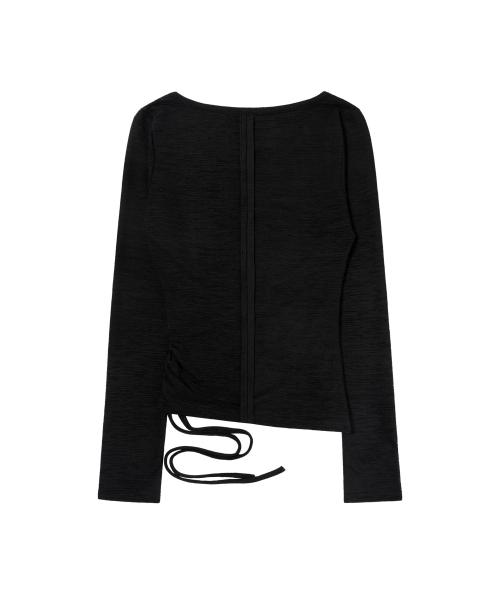 SIDE CORSET LONG SLEEVE (BLACK) F26ZB523
