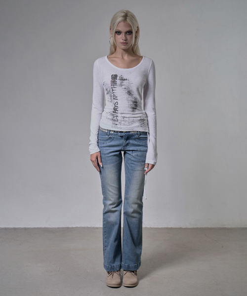 SIDE CORSET LONG SLEEVE (WHITE) F26ZB523