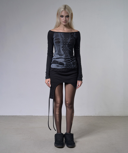 WEB STUD OFF-SHOULDER (BLACK) F26ZB525
