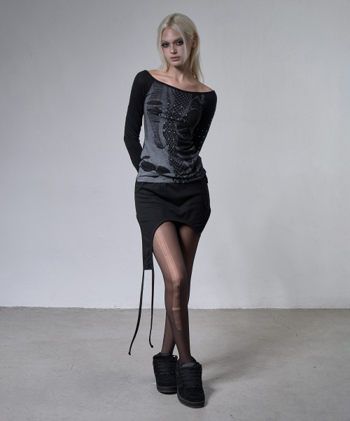 WEB STUD OFF-SHOULDER (BLACK) F26ZB525