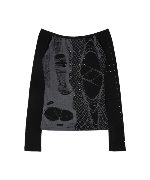 WEB STUD OFF-SHOULDER (BLACK) F26ZB525